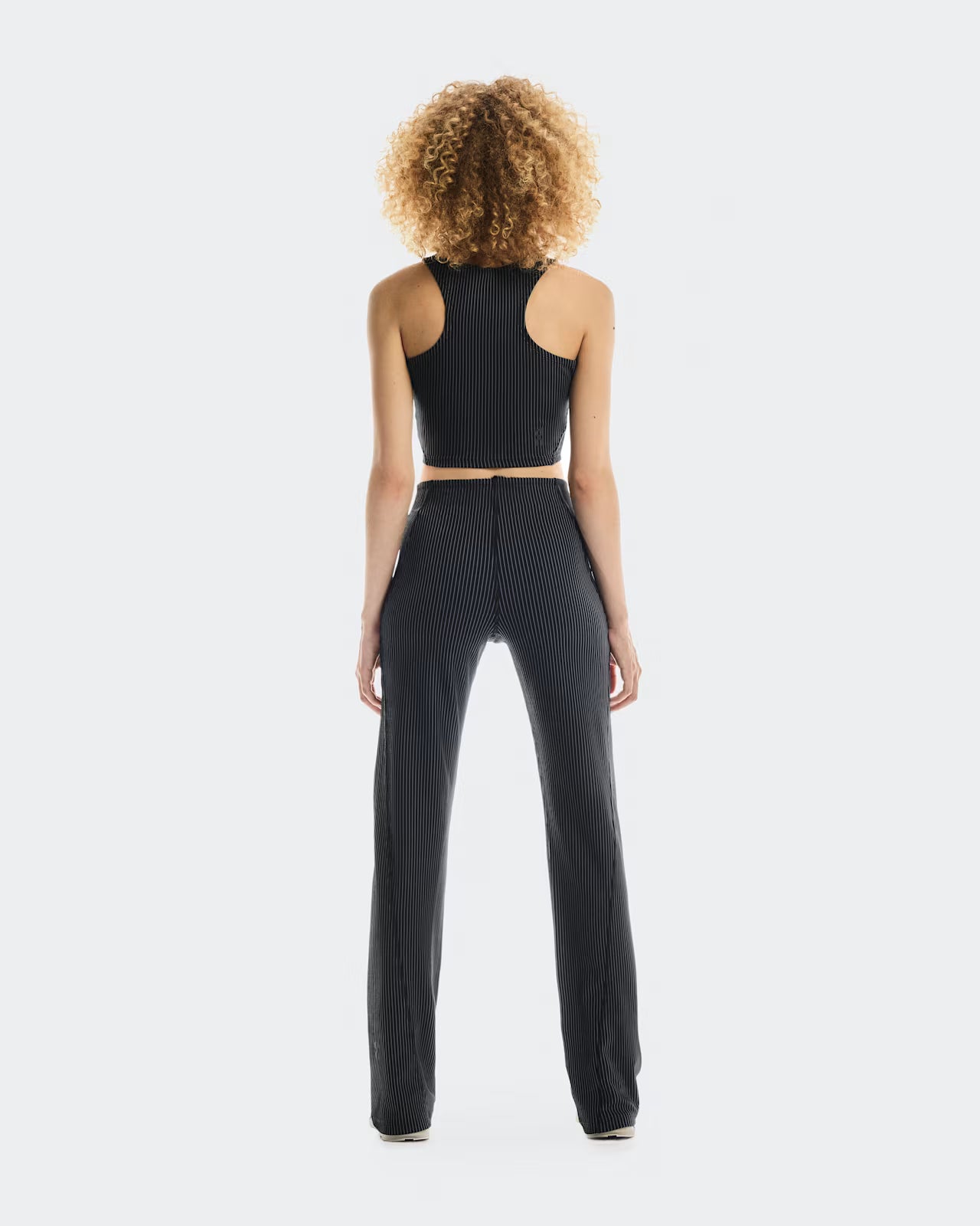 Ribbed Crop Back Black