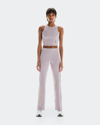 Ribbed Crop Front White