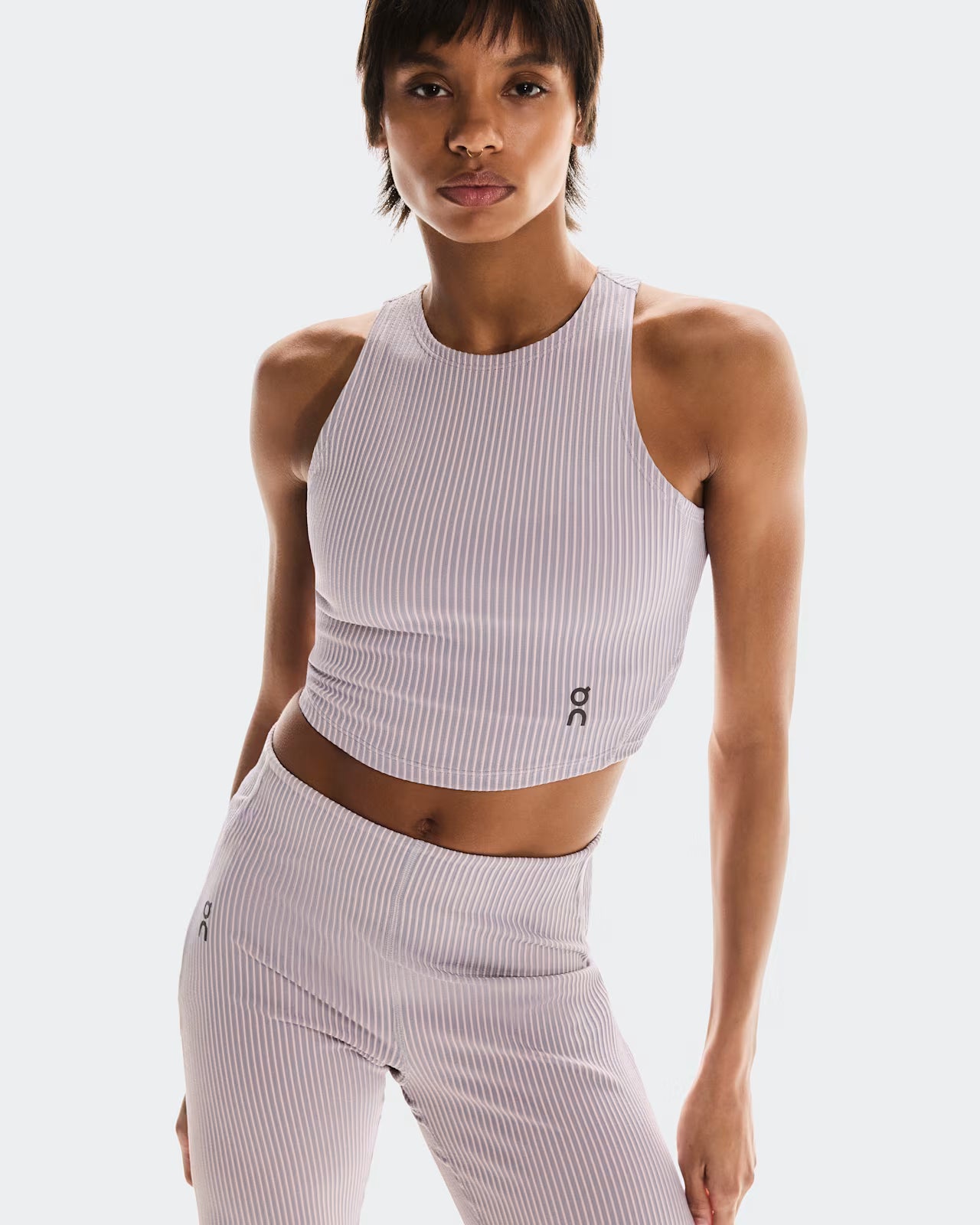 Ribbed Crop Pose White